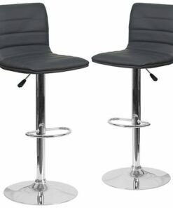 Flash Furniture - Vincent Contemporary Vinyl Barstool (set of 2) - Gray