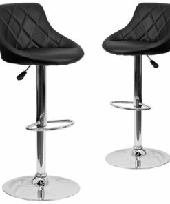 Flash Furniture - Caldwell Contemporary Vinyl Barstool (set of 2) - Black