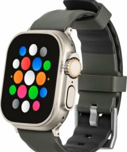 Platinum™ - Rugged Silicone Band for Apple Watch 42, 44, 45mm (Series 1-8) and Apple Watch Ultra 49mm - Green