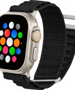 Platinum™ - Rugged Nylon Band for Apple Watch 42, 44, 45mm (Series 1-8) and Apple Watch Ultra 49mm - Black