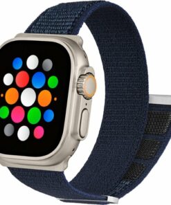 Platinum™ - Nylon Band for Apple Watch 42, 44, 45mm (Series 1-8) and Apple Watch Ultra 49mm - Navy Blue