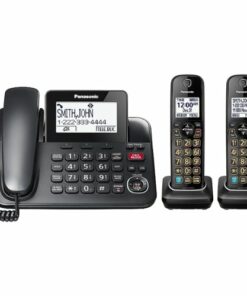 Panasonic - KX-TGF892B DECT 6.0 Expandable Corded/Cordless Phone System with Bluetooth Pairing for Wireless Headphones - Black