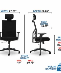 La-Z-Boy - Ergonomic Executive Mesh Office Chair with Adjustable Headrest and Lumbar Support - Black