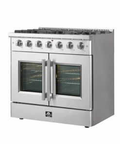 Forno Appliances - Forno 5.36 Cu. Ft. Freestanding Gas Range with French Doors and LP Conversion Kit - Silver
