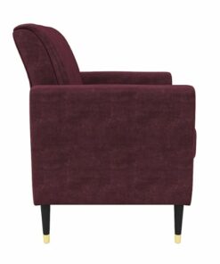 Handy Living - Sheahan Mid-Century Modern Velvet Armchair - Plum
