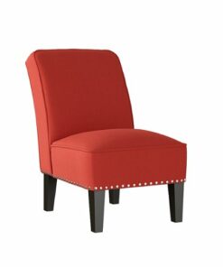 Handy Living - Bryce Transitional Armless Linen Accent Chairs (set of 2) - Sunrise Red/Orange