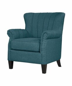 Handy Living - Gilcrest Linen Armchair - Medium Blue