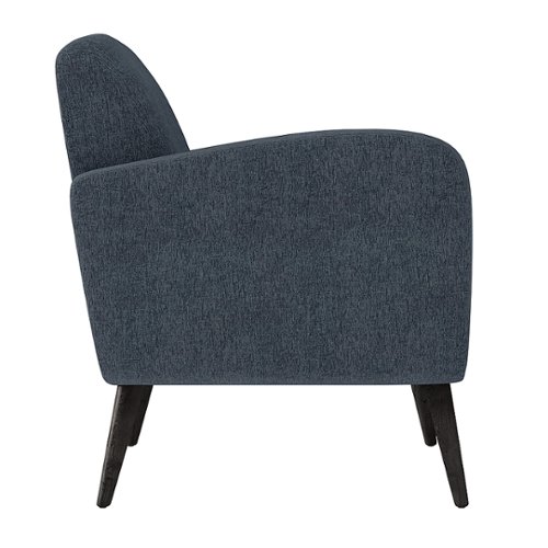 Handy Living - Kenneth Mid-Century Modern Chenille Armchair Espresso Finish Legs - Blue