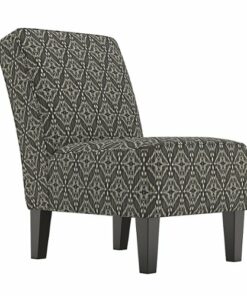 Handy Living - Bryce Transitional Armless Diamond Medallion Accent Chairs (set of 2) - Charcoal Gray