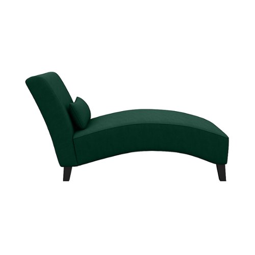 Handy Living - Collins Contemporary Chaise with Lumbar Pillow - Emerald Green