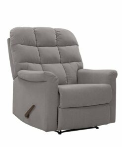 ProLounger - Cooper Tufted Back Extra Large Low-Pile Velour Wall Hugger Reclining Chair - Smoke Gray