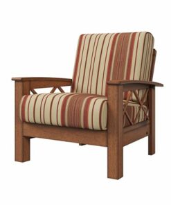 Handy Living - Riverwood Exposed Wood Frame Traditional Armchair - Red