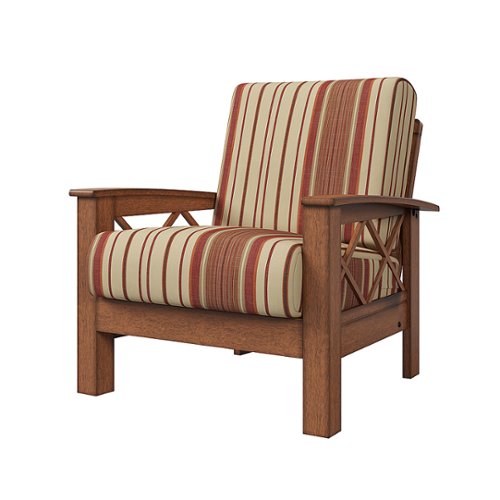 Handy Living - Riverwood Exposed Wood Frame Traditional Armchair - Red