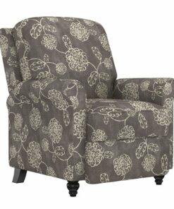 ProLounger - Lehnor Floral Push Back Recliner Chair - Charcoal Gray