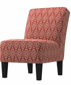 Handy Living - Bryce Transitional Armless Diamond Medallion Accent Chairs (set of 2) - Cranberry Red