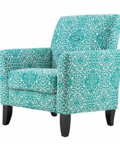 Handy Living - Adrian Transitional Damask Armchair - Turquoise