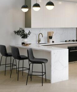 Simpli Home - Jolie Counter Height Stool (Set of 2) - Distressed Charcoal Grey