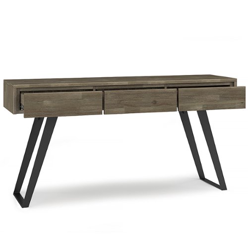 Simpli Home - Lowry Console Sofa Table - Distressed Grey