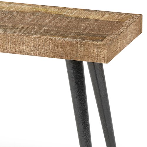 Simpli Home - Durham Solid Mango Wood 43 inch Wide Industrial Contemporary Bench in - Distressed Natural
