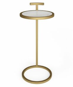 Simpli Home - Brook  C Side Table - White/Gold