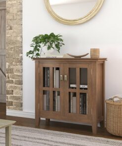 Simpli Home - Artisan Low Storage Cabinet - Rustic Natural Aged Brown