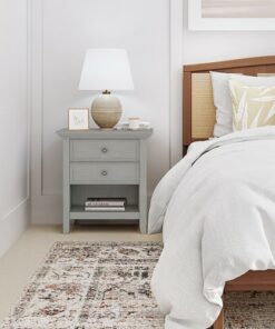 Simpli Home - Amherst Bedside Table - Fog Grey