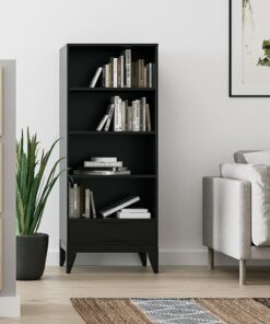 Simpli Home - Harper Bookcase with Storage - Black
