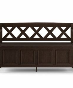Simpli Home - Amherst Entryway Storage Bench - Farmhouse Brown