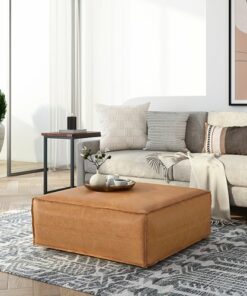 Simpli Home - Brody Extra Large Coffee Table Pouf - Distressed Brown