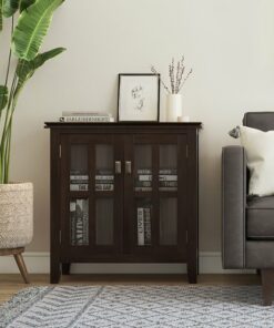 Simpli Home - Artisan Low Storage Cabinet - Tobacco Brown