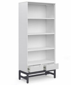 Simpli Home - Banting Mid Century Bookcase - White