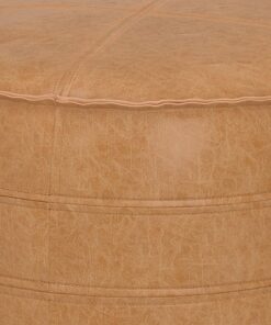 Simpli Home - Brody 20 Inch Round Pouf - Distressed Brown
