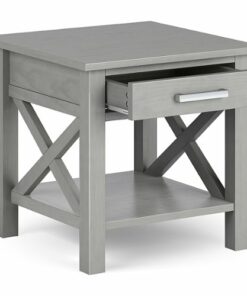 Simpli Home - Kitchener End Table - Fog Grey