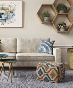 Simpli Home - Johanna Square Pouf - Multi-Color