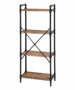 Honey-Can-Do - 4-Tier Industrial Bookshelf - Rustic