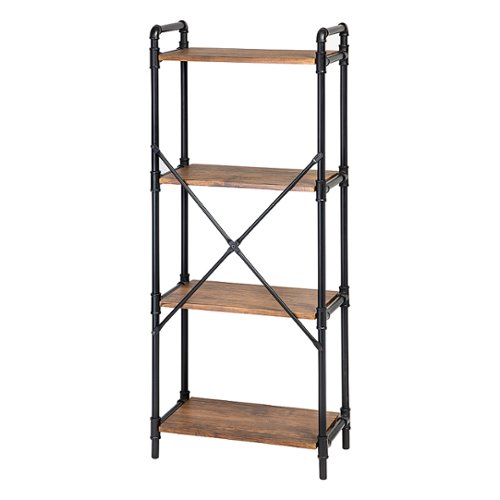 Honey-Can-Do - 4-Tier Industrial Bookshelf - Rustic