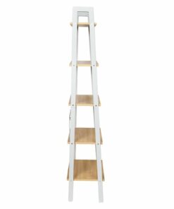 Honey-Can-Do - 5-Tier Wood and Metal A-Frame Ladder Shelf - White