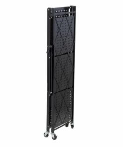 Honey-Can-Do - Collapsible 4-Tier Metal Shelf on Wheels - Black