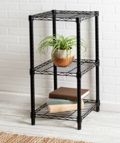 Honey-Can-Do - Small 3-Tier Adjustable Storage Shelving Unit - Black