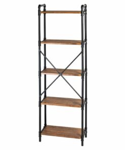 Honey-Can-Do - 5-Tier Industrial Black Bookshelf - Rustic