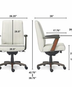 La-Z-Boy - Bennett Bonded Leather Executive High-Back Ergonomic Office Chair - White