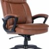 Serta - Fairbanks Bonded Leather Big and Tall Executive Office Chair - Cognac