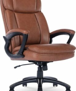 Serta - Fairbanks Bonded Leather Big and Tall Executive Office Chair - Cognac