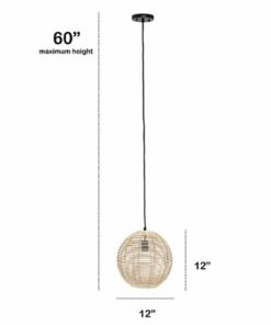 Lalia Home Ball Shaped Rattan Pendant - Rattan