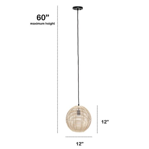 Lalia Home Ball Shaped Rattan Pendant - Rattan