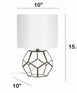 Lalia Home Transparent Octagonal Table Lamp - Brass