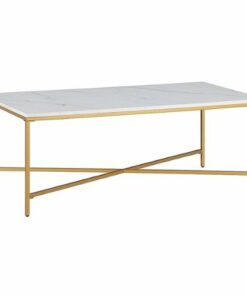 Camden&Wells - Henley Coffee Table - Brass/Faux Marble