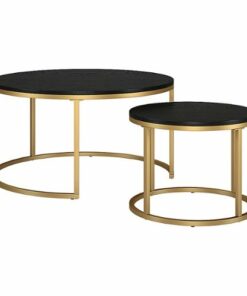 Camden&Wells - Watson Nesting Coffee Table (Set of 2) - Gold/Black Grain