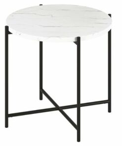 Camden&Wells - Loretta Side Table - Blackened Bronze/Faux Marble