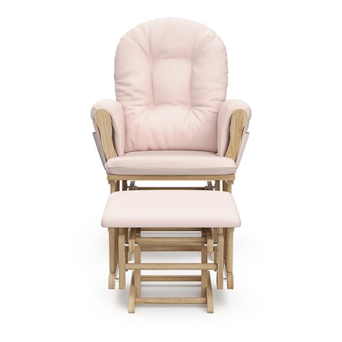 Storkcraft - Hoop Glider and Ottoman - Natural/Pink